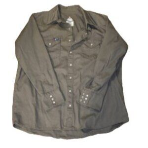 Lapco Men's FR Solid Long Sleeve Snap Western Work Shirt XL
